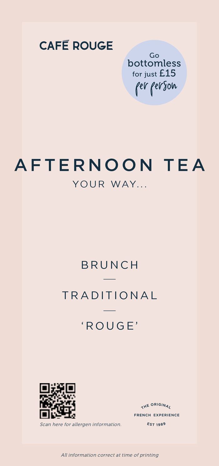 Cafe Rouge catalogue | Afternoon tea Menu | 18/10/2023 - 31/12/2023
