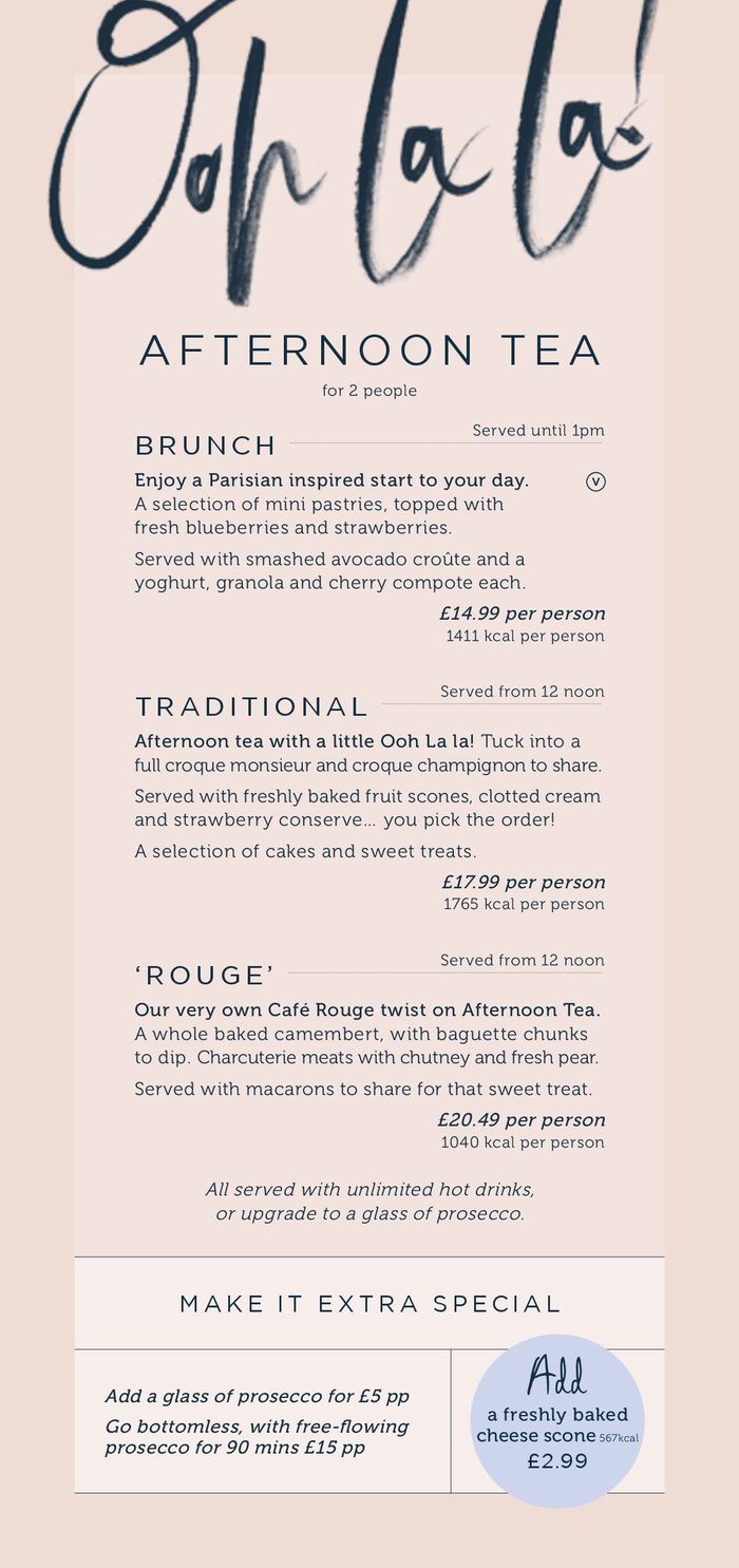Cafe Rouge catalogue | Afternoon tea Menu | 18/10/2023 - 31/12/2023