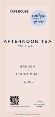 Cafe Rouge catalogue | Afternoon tea Menu | 18/10/2023 - 31/12/2023