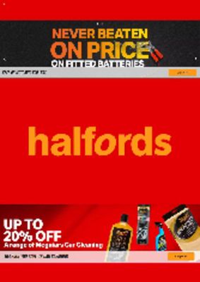 Cars, Motorcycles & Spares offers | Halfords Offers in Halfords | 20/10/2023 - 05/12/2023