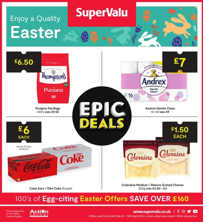 SuperValu catalogue in Comber | Epic Deals Easter | 25/03/2024 - 13/04/2024