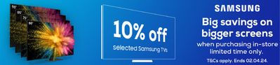 Electronics offers in Leeds | 10% Off Selected Samsung TVs in Euronics | 26/03/2024 - 02/04/2024