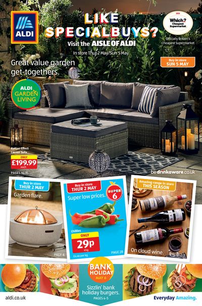 Supermarkets offers in Dordon | Great Value Garden Get-Togethers. in Aldi | 02/05/2024 - 05/05/2024