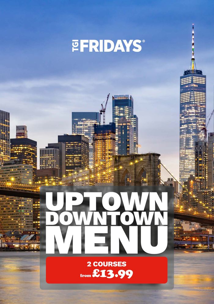 T.G.I. Friday's catalogue in Southampton | Up Down Menu | 30/04/2024 - 31/07/2024