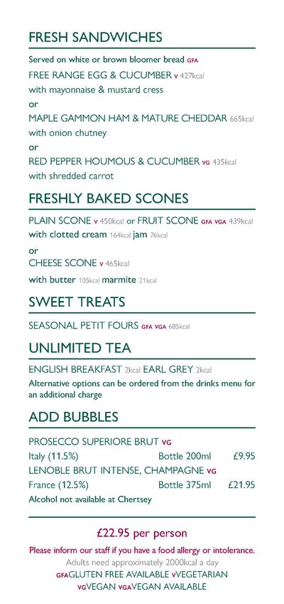 Squires Garden Centres catalogue in Kingston upon Thames | Afternoon Tea Menu | 17/05/2024 - 31/08/2024