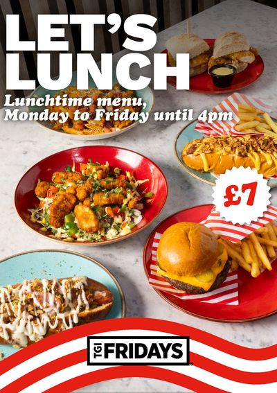 Restaurants offers in Huddersfield | Lunch Menu in T.G.I. Friday's | 04/06/2024 - 31/10/2024