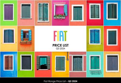 Cars, Motorcycles & Spares offers | Fiat Range Price List – Q3 2024 in Fiat | 16/07/2024 - 30/09/2024