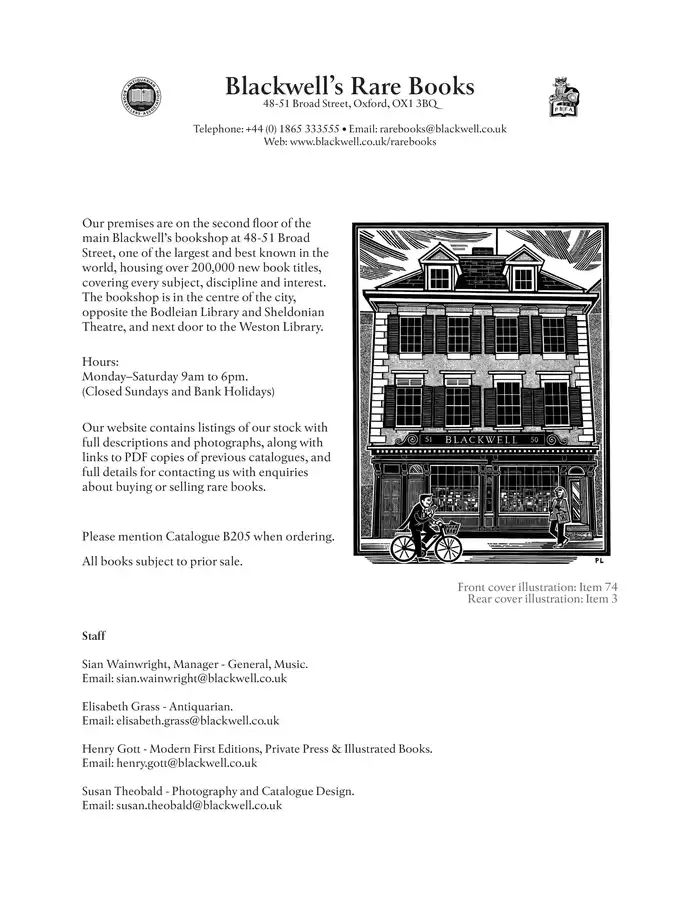 Blackwell's catalogue in London | Rare Books | 08/08/2024 - 31/10/2024