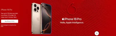 Electronics offers in Rotherham | iPhone 16. Hello,Apple Intelligence. in Vodafone | 30/09/2024 - 31/10/2024