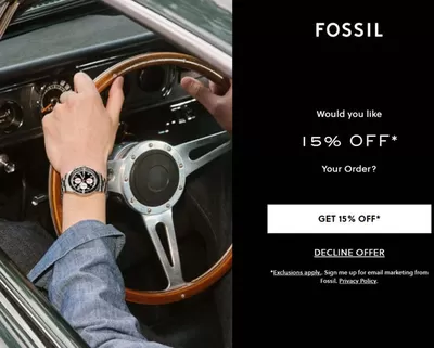 Clothes, Shoes & Accessories offers in Horsforth | 15% Off  in Fossil | 23/10/2024 - 06/11/2024