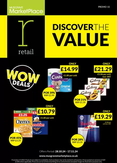 Supermarkets offers in Carrickfergus | RETAIL DEALS in Musgrave MarketPlace | 29/10/2024 - 12/11/2024