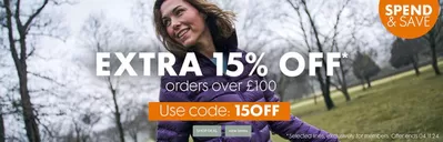 Clothes, Shoes & Accessories offers in Knowle | Extra 15% Off  in GO Outdoors | 31/10/2024 - 04/11/2024