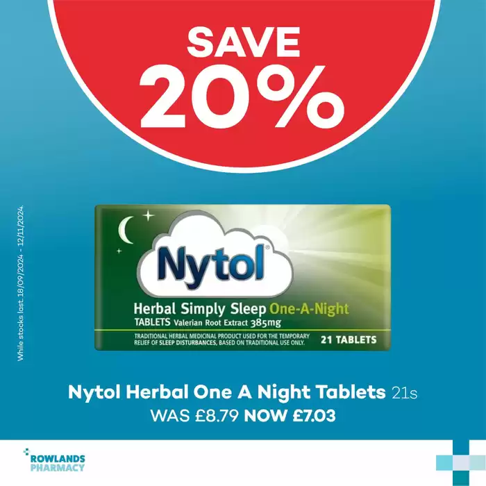 Rowlands Pharmacy catalogue in Romford | Save 10-20%  | 01/11/2024 - 12/11/2024