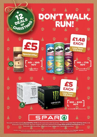 Supermarkets offers in Wrexham | Don't Talk. Run!  in Spar | 04/11/2024 - 24/11/2024