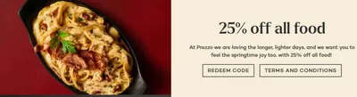 Restaurants offers in Farnborough | 25% Off All Food  in Prezzo | 07/11/2024 - 21/11/2024