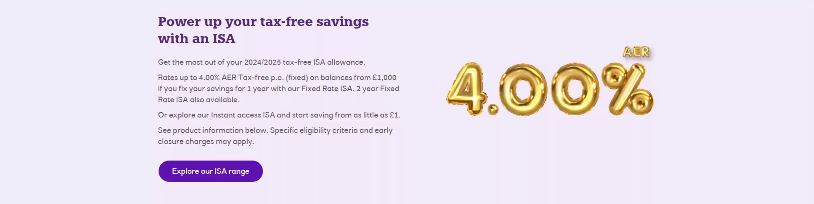 Natwest catalogue in London | Power Up Your Tax-Free Savings With An ISA | 11/12/2024 - 05/04/2025