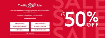 Pharmacy, Perfume & Beauty offers in Selby | The Big Boots Sale  in Boots | 27/12/2024 - 10/01/2025