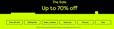 Clothes, Shoes & Accessories offers in Upminster | The Sale Up To 70% Off  in Miss Selfridge | 30/12/2024 - 13/01/2025