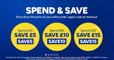 Cars, Motorcycles & Spares offers in Tower Hamlets | Spend & Save  in Euro Car Parts | 14/01/2025 - 31/01/2025