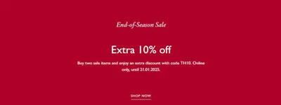 Luxury brands offers | Extra 10% Off in Tommy Hilfiger | 20/01/2025 - 21/01/2025