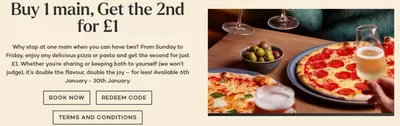 Restaurants offers in Crediton | Offers in Prezzo | 24/01/2025 - 03/04/2025