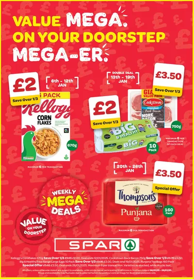 Supermarkets offers in Rhondda | Weekly Mega Deals  in Spar | 24/01/2025 - 26/01/2025