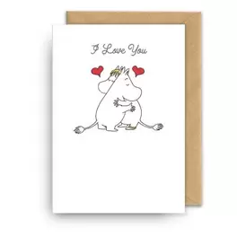 I Love You Moomins Greeting Card offers at £2.99 in Waterstones Booksellers