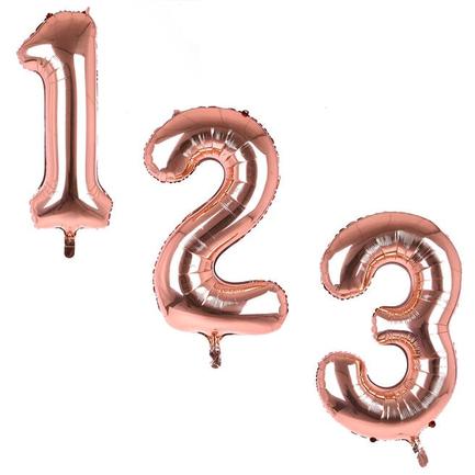 Rose Gold Giant Number Helium Balloons 0-9 - DEFLATED offers at £6.99 in Card Factory