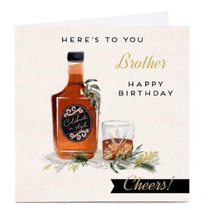 Personalised Birthday Card - Here's To You, Brother offers at £3.29 in Card Factory