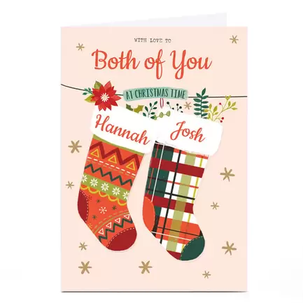 Personalised Christmas Card - Both Of You Christmas Stockings offers at £1.79 in Card Factory