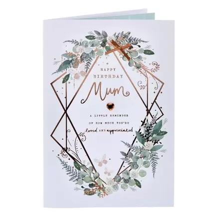 Mum Geometric Floral Birthday Card offers at £1.99 in Card Factory