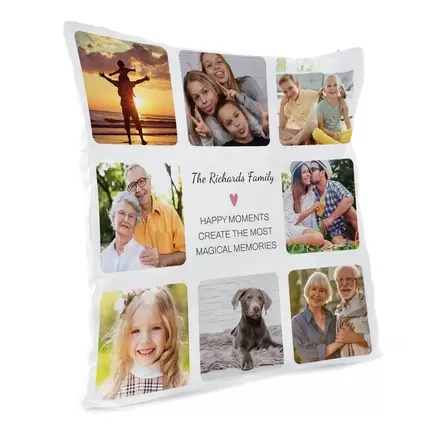 Personalised Photo Cushion - Magical Memories 8 Photos offers at £19.99 in Card Factory