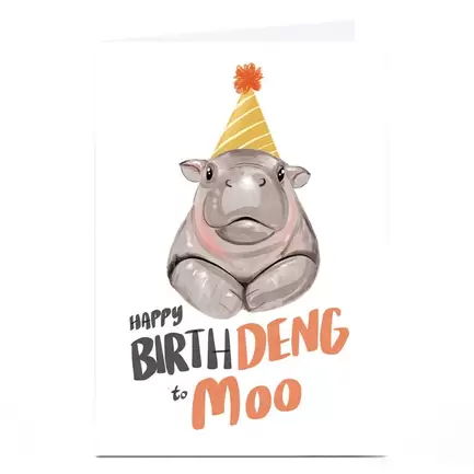 Personalised Birthday Card - Happy Birthdeng to Moo offers at £1.79 in Card Factory