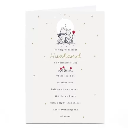 Personalised Valentine's Day Card - Bears Stargazing, Husband offers at £1.79 in Card Factory