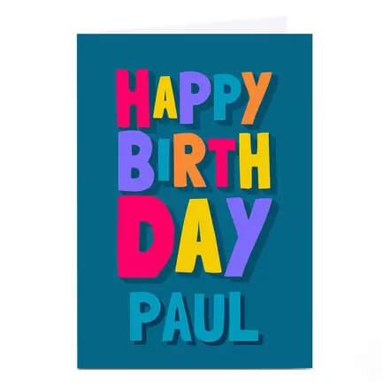 Personalised Birthday Card - Colourful Letters offers at £1.79 in Card Factory