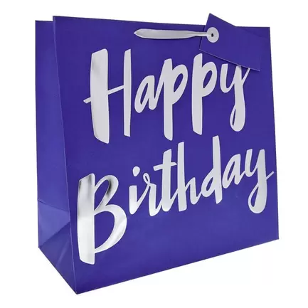 Blue Happy Birthday Giant Square Gift Bag offers at £1.99 in Card Factory