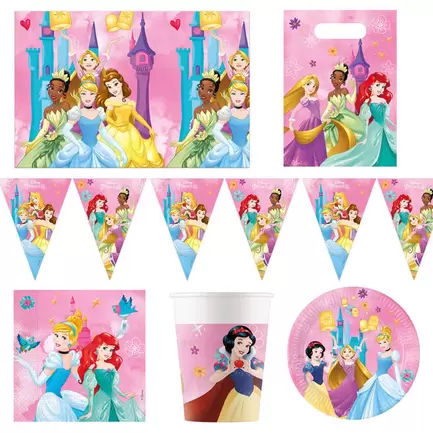 Disney Princesses Party Tableware & Decorations Bundle- 16 Guests offers at £19.99 in Card Factory