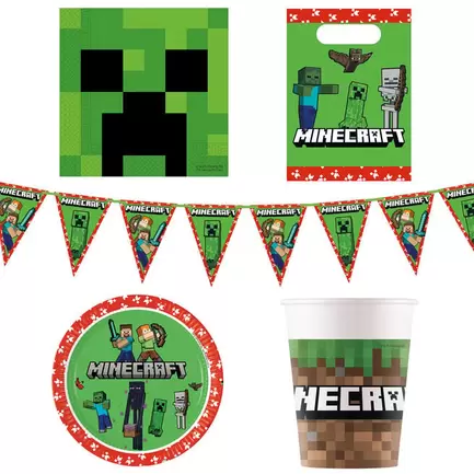 Minecraft Party Tableware & Decorations Bundle - 16 Guests offers at £19.99 in Card Factory