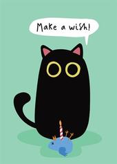 Funny Birthday Card - For Cat Lovers - Make A Wish! offers at £3.49 in Scribbler