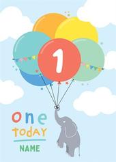 Balloons & Elephant 1st Birthday Card offers at £3.49 in Scribbler