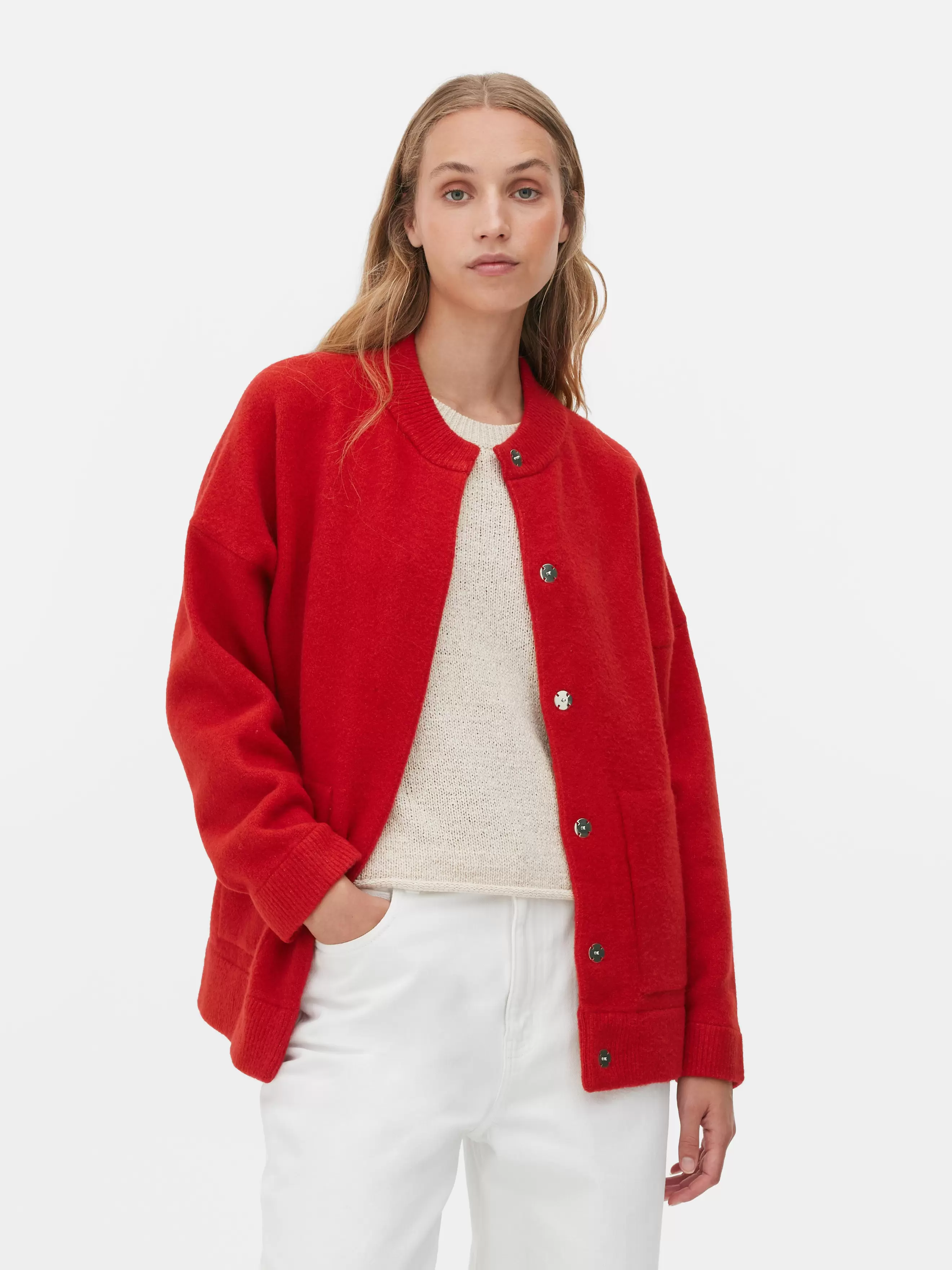 Oversized Knitted Bomber Jacket offers at £21 in Primark