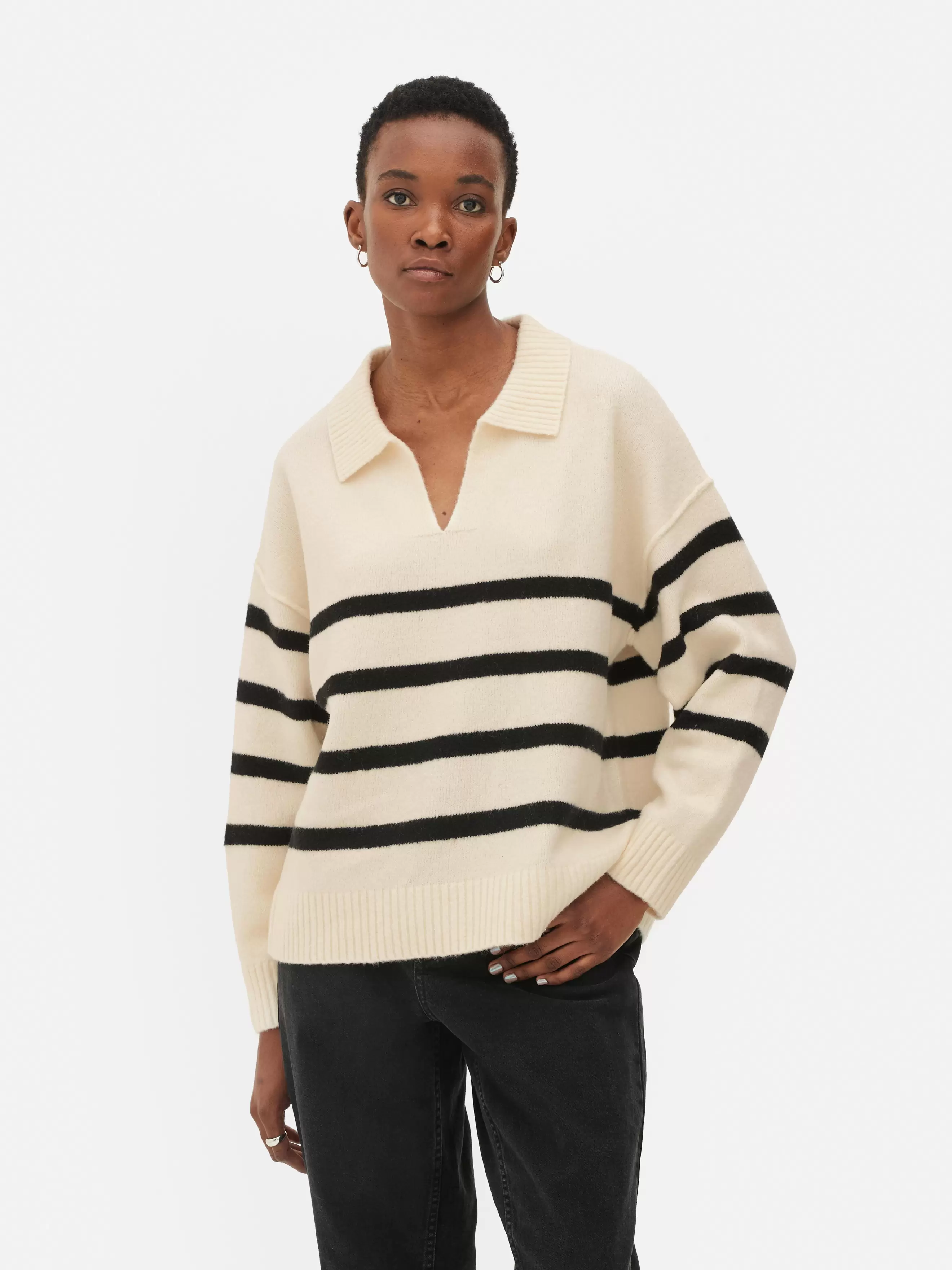 Polo Collar Stipe Jumper offers at £13 in Primark