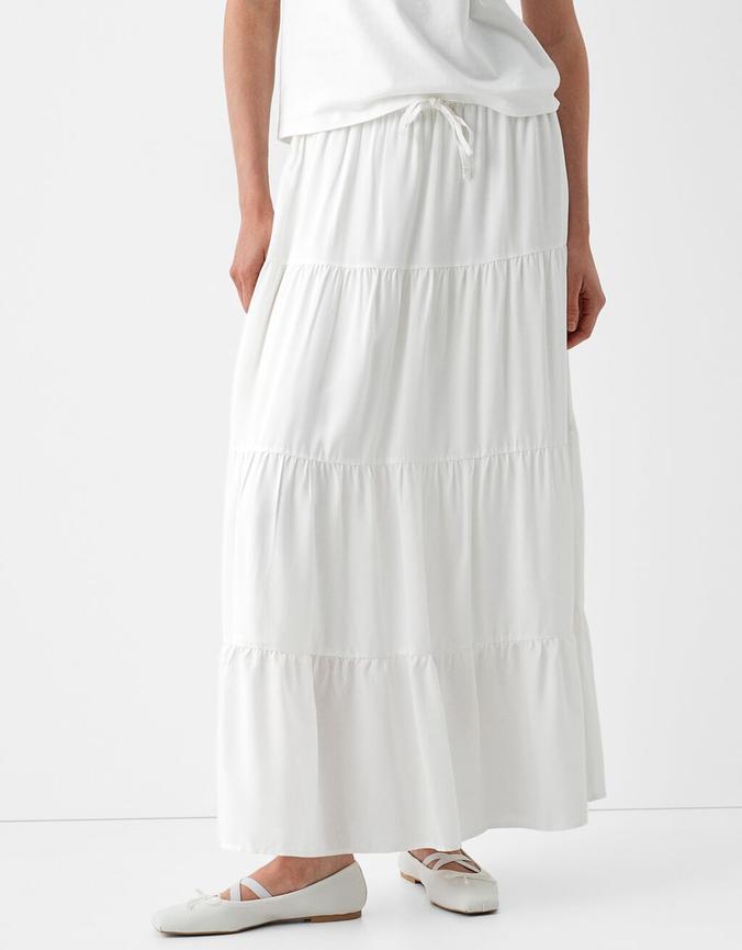 Midi skirt with elastic waist offers at £22.99 in Bershka