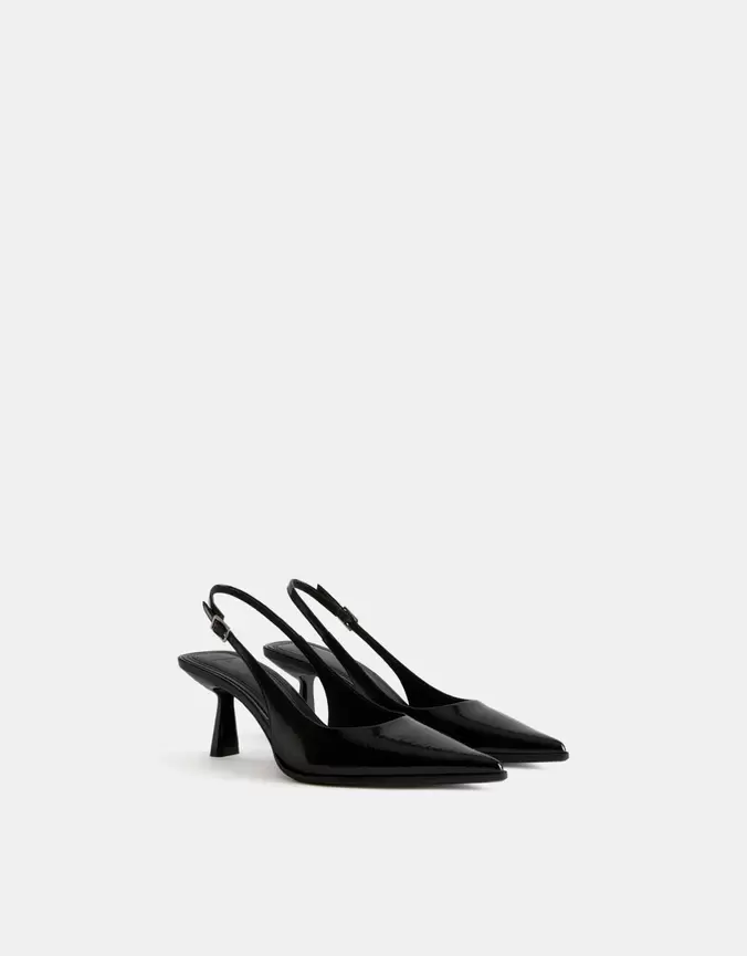 Kitten heel slingback shoes offers at £29.99 in Bershka