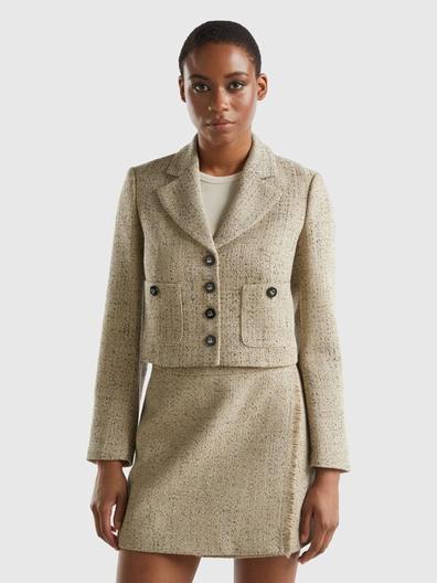 Cropped tweed blazer offers at £64.95 in United Colors Of Benetton
