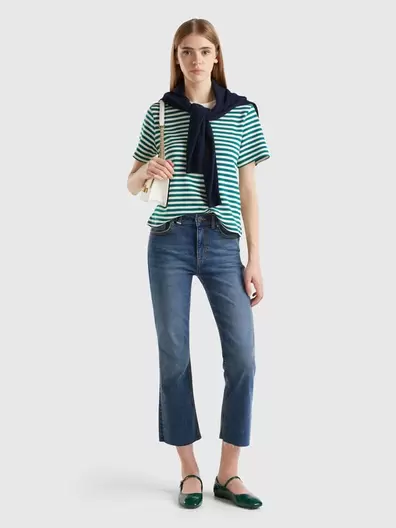 Cropped jeans in recycled cotton offers at £59.95 in United Colors Of Benetton