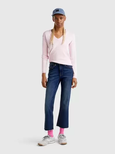 Cropped jeans in recycled cotton offers at £59.95 in United Colors Of Benetton