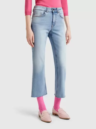 Cropped jeans in recycled cotton offers at £59.95 in United Colors Of Benetton