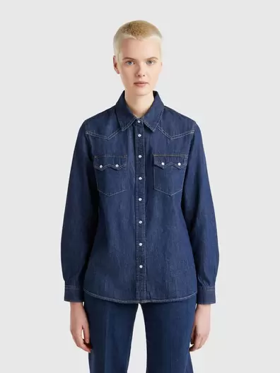 Western denim shirt offers at £59.95 in United Colors Of Benetton