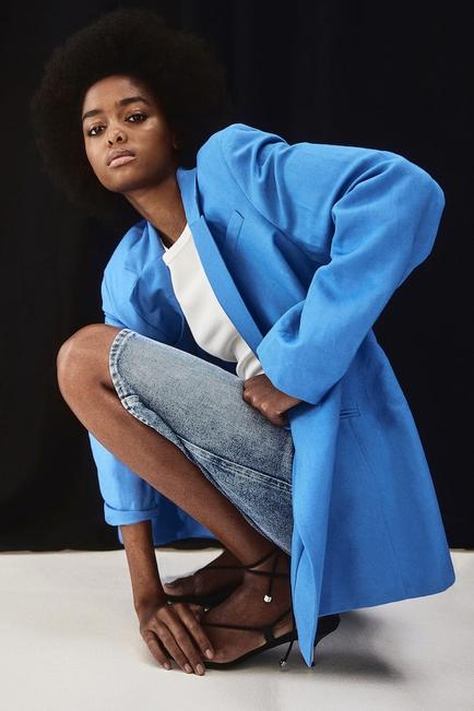 Linen-blend blazer offers at £37.99 in H&M